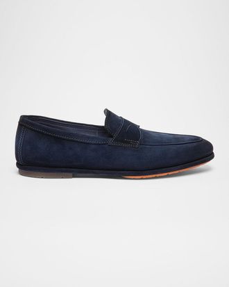 Santoni Men & apos;s Carlo Burnished Suede Driving Shoes