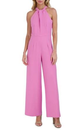 Julia Jordan Halter Neck Wide Leg Jumpsuit in Pink Orchid at Nordstrom Rack, Size 10