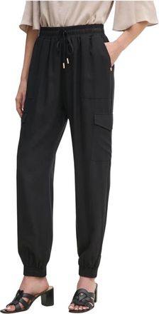 Gaud&igrave; Broeken, Dames, Zwart, S, Broek met Trekkoord en Zakken