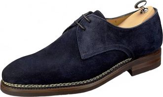 Bontoni Mens Carnera Suede Oxford Shoe In Navy