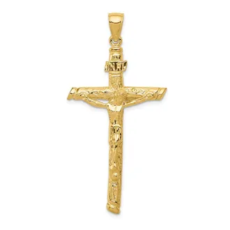 Diamond2Deal 10k Gold INRI Crucifix Pendant
