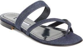 Manolo Blahnik Susaperf Crossover Sandal in Dark Chambray Blue at Nordstrom Rack, Size 6Us / 36Eu