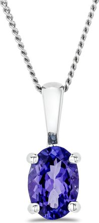 The Diamond Store Tanzanite 7 x 5mm 925 Sterling Silver Pendant Necklace