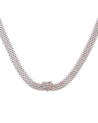 Meshmerise 18K Rose Gold Vermeil 0.06 ct. tw. Diamond Mesh Choker Necklace
