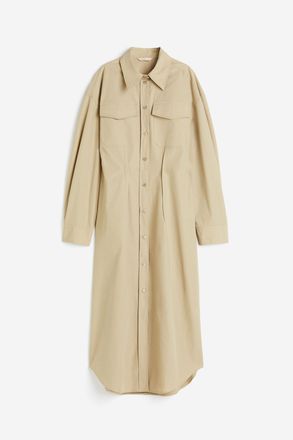 H&M Blusenkleid aus Baumwolle - Beige