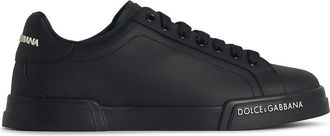 Dolce & Gabbana Portofino Black Leather Sneakers