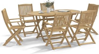 vidaXL Vidaxl - Sillas Jard&iacute;n Plegables 6 Uds Madera Maciza Acacia 54,5x58x90cm
