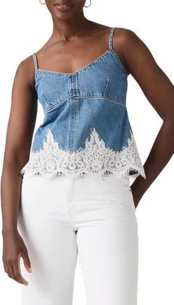 Levi's 90s Lace Denim Camisole in Slipped My Mind at Nordstrom, Size X-Small
