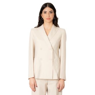 Max Mara Blazers, female, Beige, Size: XS Giacca in fresco lana