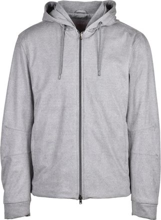 Herno Hoodies & sweatvesten, Heren, Grijs, M, Polyester, Fluwelen jasje