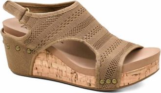 Corkys Footwear Womens Carley Wedge Sandal In Natural Knit