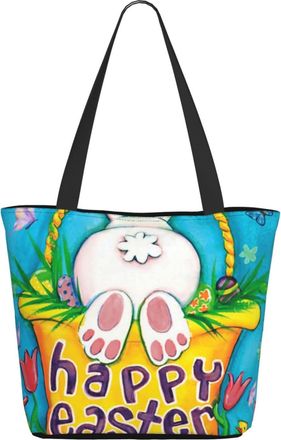 AOOEDM Happy Spring Easter Bunnys Ladies Shopping Bag 13x11x7in.The Perfect ValentineS Day Gift.It Is The Best ValentineS Day Gift For Mom, Daughter, Wife,Et