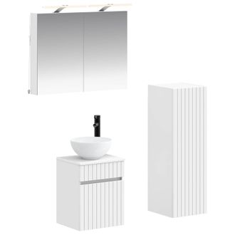 vidaXL Set Di Mobili Per Il Bagno 4 Pz Bianco Vidaxl