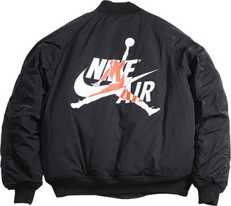 Nike Jordan Air Jordan Wings MA-1 logo Printing Stay Warm Casual Jacket Black AV2599-010