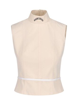 Moschino Cotton Gabardine Top - Cream