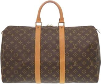 Louis Vuitton Pre-owned Canvas Weekendtas - unisex - Vintage Weekendtas - Bruin - ONE Size - Vintage