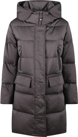 Duno Technical Satin Down Jacket With Adjustable Hood And Ribbed Cuffs