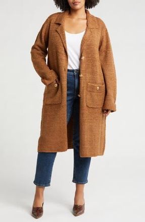 By Design Whitney Boucl&eacute; Cardigan in Camel at Nordstrom Rack, Size 1X