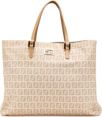 Fendi Pre-owned Tote Bags, female, Brown, Size: ONE SIZE Pre-owned Zucchino Canvas Tote