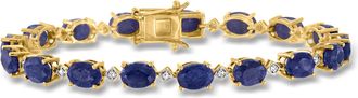 Ross-Simons Sapphire and. Diamond Bracelet in 18kt Gold Over Sterling