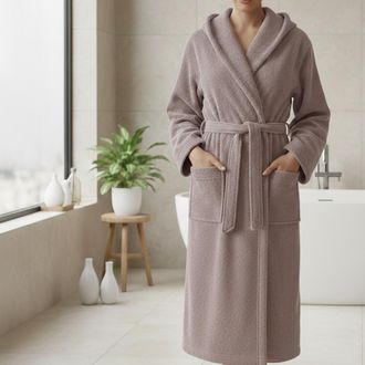 Dmora Albornoz Satoka, 100% Algod&oacute;n Con Capucha, Degradado Estructura Lila, Talla M, Violeta Lila