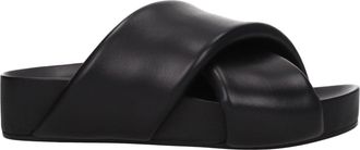 Jil Sander Black Leather Womens Slippers