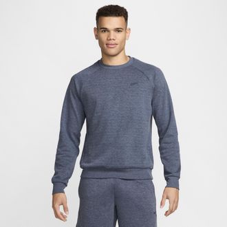 Nike Mens Primary Fleece Dri-FIT UV Performance Crew in Blue | FZ0971-473