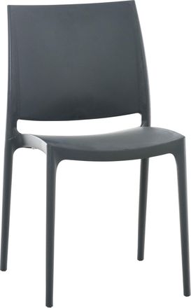 Clp Silla de exterior apilable resistente en plástico gris oscuro