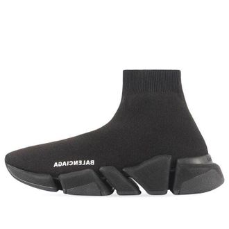 Balenciaga (WMNS) Balenciaga Speed 2.0 Sneaker Black Recycled Knit 617196W2DB11013