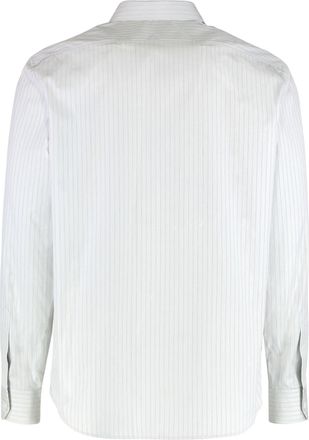 Celine Mens Shirt Cotton Poplin With Stripes White