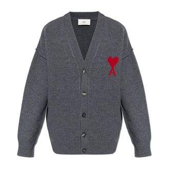 Ami Cardigans, male, Gray, Size: 2XL De Coeur Cardigan