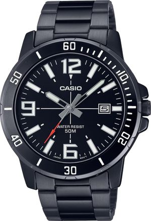Casio Mens Black Dial Stainless Steel Bracelet Watch - MTP-VD01B-1BVUDF