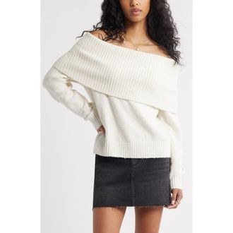 BP. Off the Shoulder Sweater in Ivory at Nordstrom Rack, Size X-Large