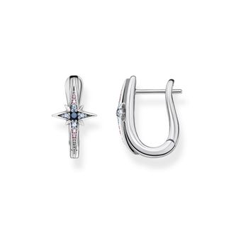 Thomas Sabo Thomas Sabo Creolen Royalty Stern mit Steine silber mehrfarbig CR678-945-7