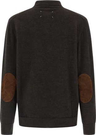 Maison Margiela Mens Brown Wool Polo Shirt