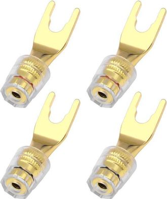 OEM Dos Pares De Conectores En Y De 4 Mm, Conectores Banana Negros Y Rojos - Horquilla En Forma De U - Conector En Y Hembra A Conector Banana Hembra