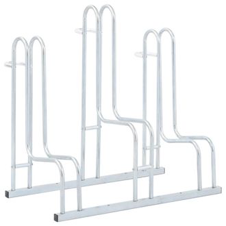 vidaXL Vidaxl - Soporte Para 3 Bicicletas Suelo Independiente Acero Galvanizado