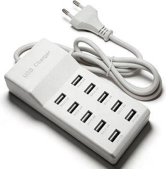 No Brand Estaci&oacute;n De Carga Usb De 10 Puertos Con Cargador R&aacute;pido De Detecci&oacute;n Autom&aacute;tica, Concentrador De Energ&iacute;a Seguro Para M&uacute;ltiples Dispositivos, Smartphon
