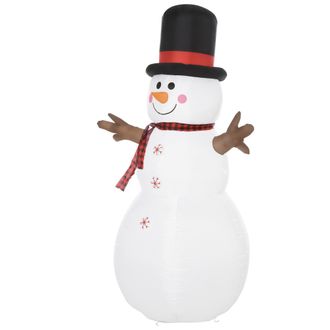 HOMCOM HOMCOM 1.8m LED Polyester Outdoor Christmas Inflatable Snow Man - HOMCOM Christmas | TJ Hughes