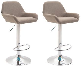 Clp Clp - Set De 2 Taburetes Braga En Tela Gris Topo Cromado