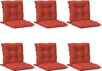 vidaXL Cojines Silla Respaldo Bajo 6 Ud Tela Rojo Melange 100x50x7 Cm Vidaxl