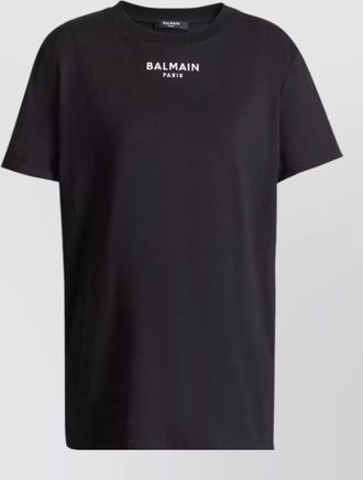 Balmain silk nylon crew neck short sleeve top