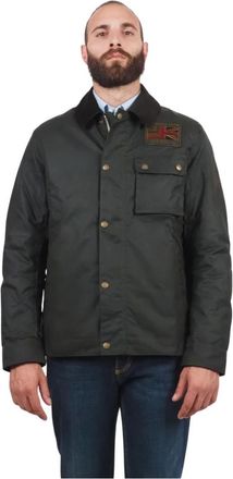 Barbour Jassen, Heren, Groen, L, Katoen, Groene Worker Wax Jas