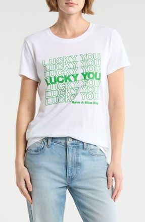 Lucky Brand Lucky You Have a Nice Day Graphic T-Shirt in Bright White at Nordstrom Rack, Size X-Small