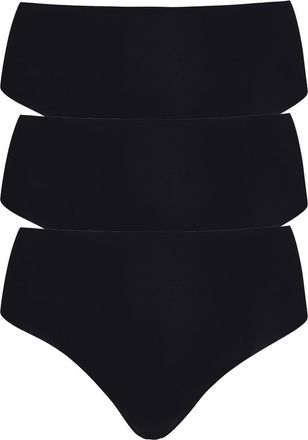 Commando Classic 3-Pack High Rise Thongs in Multi-Pack Black at Nordstrom, Size X-Small