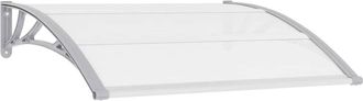 vidaXL Marquesina Para Puerta Pc Gris Y Transparente 120x75 Cm Vidaxl