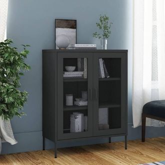 Berkfield Home Storage Cabinet Anthracite 80x35x101.5 cm Steel in Black
