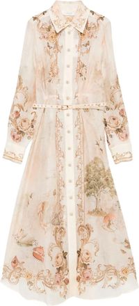 Zimmermann Abito midi a fiori con bottoni - Toni neutri