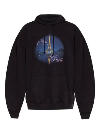 パーカー・フーディ Vetements Black Cotton Blend Oversize Sweatshirt Vetements Oversize hooded sweatshirt in cotton blend | The