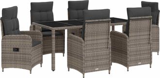 vidaXL Juego De Comedor Para Exteriores 7 Uds. Rat&aacute;n Sint&eacute;tico Vidaxl